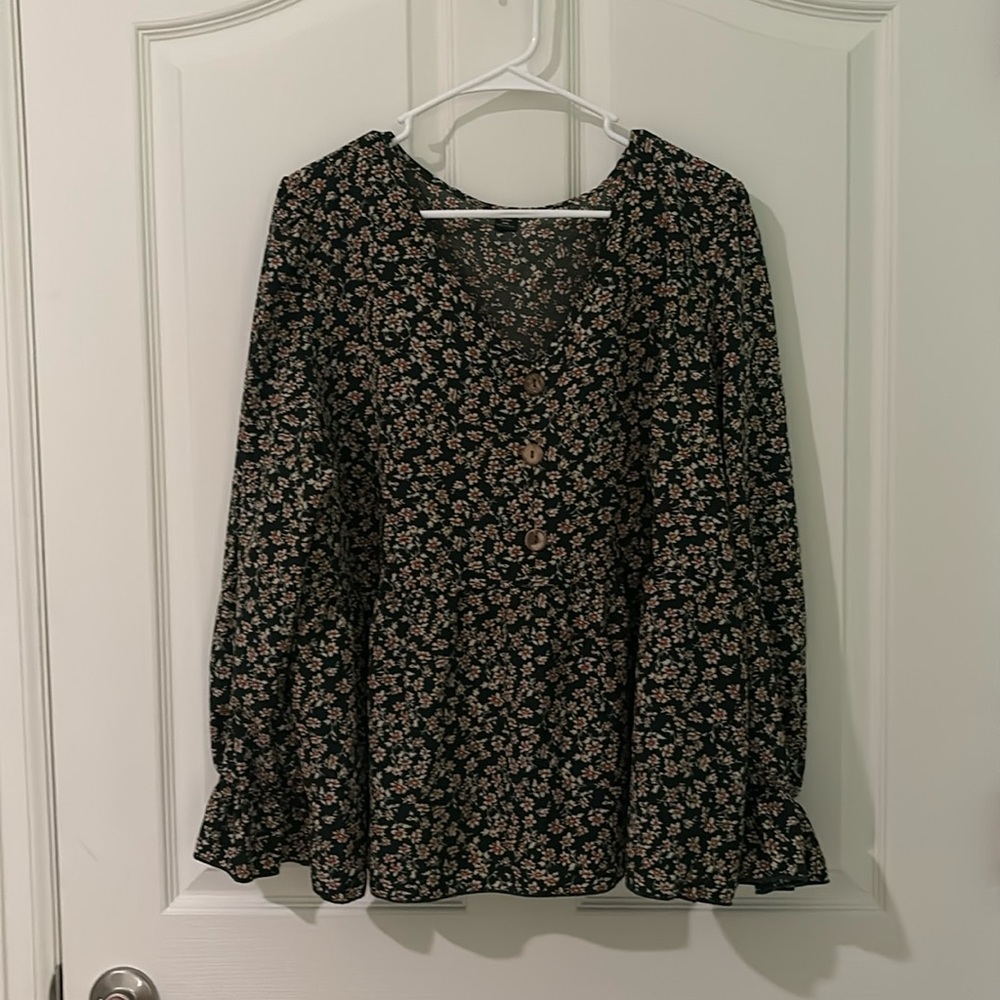 Flowered babydoll top